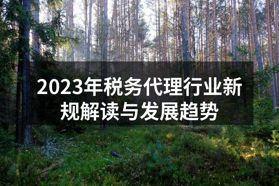 2023年税务代理行业新规解读与发展趋势