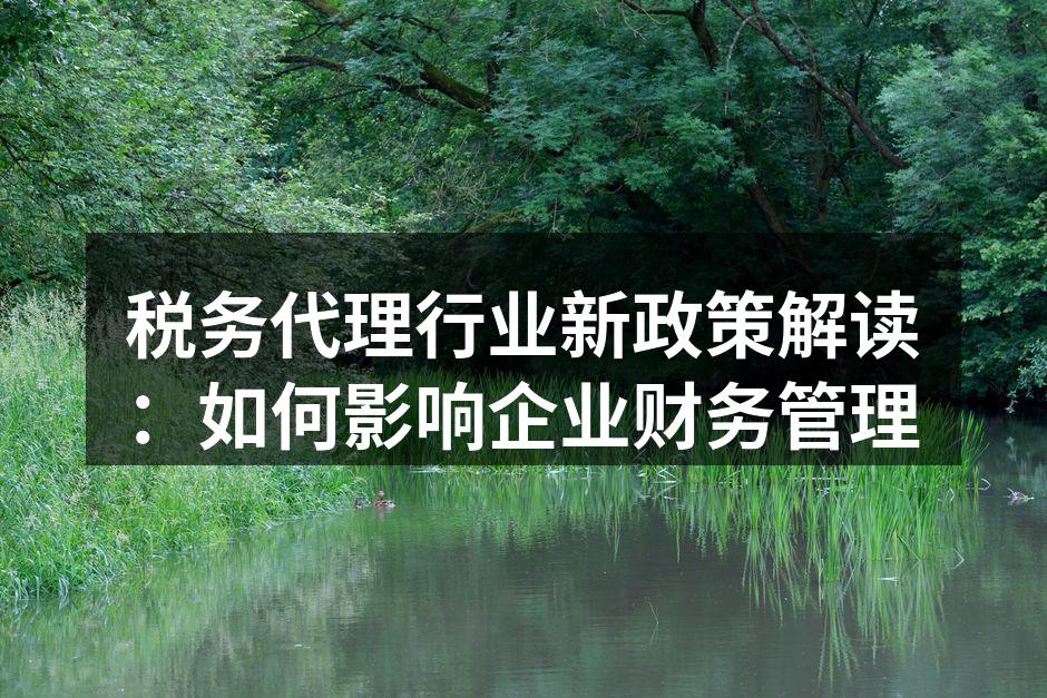 税务代理行业新政策解读：如何影响企业财务管理